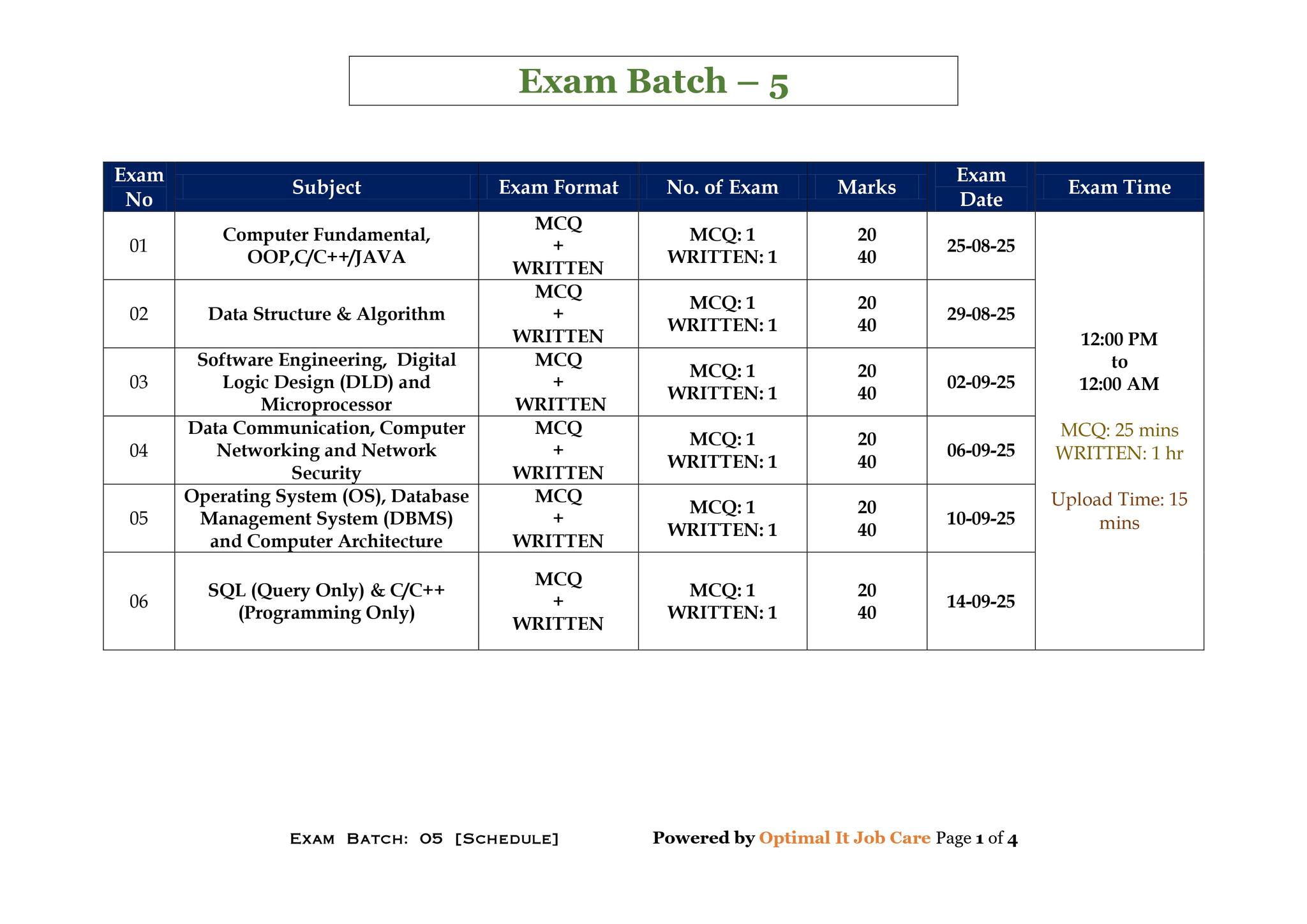Exam Batch 05